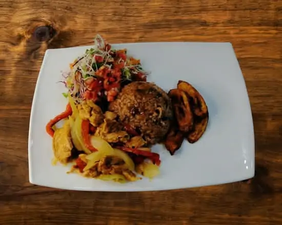 Con fajitas de pollo al curry
